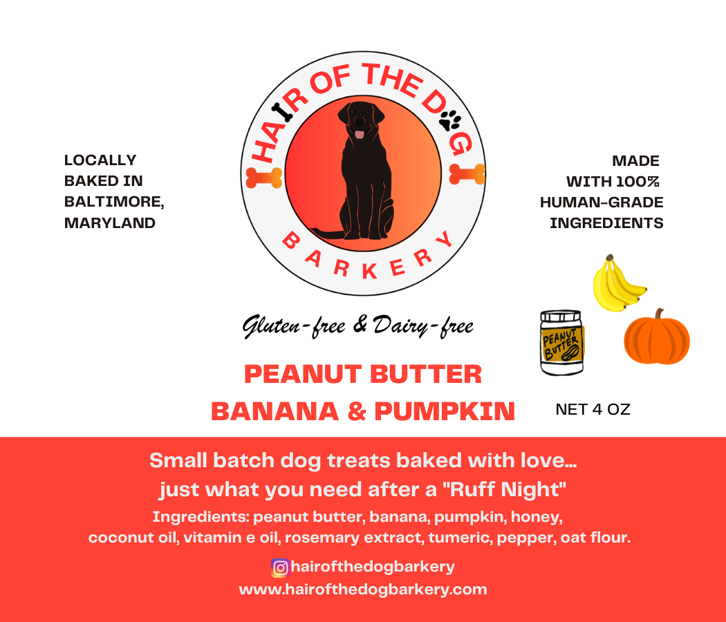 PEANUT BUTTER, BANANA & PUMPKIN DOG TREATS