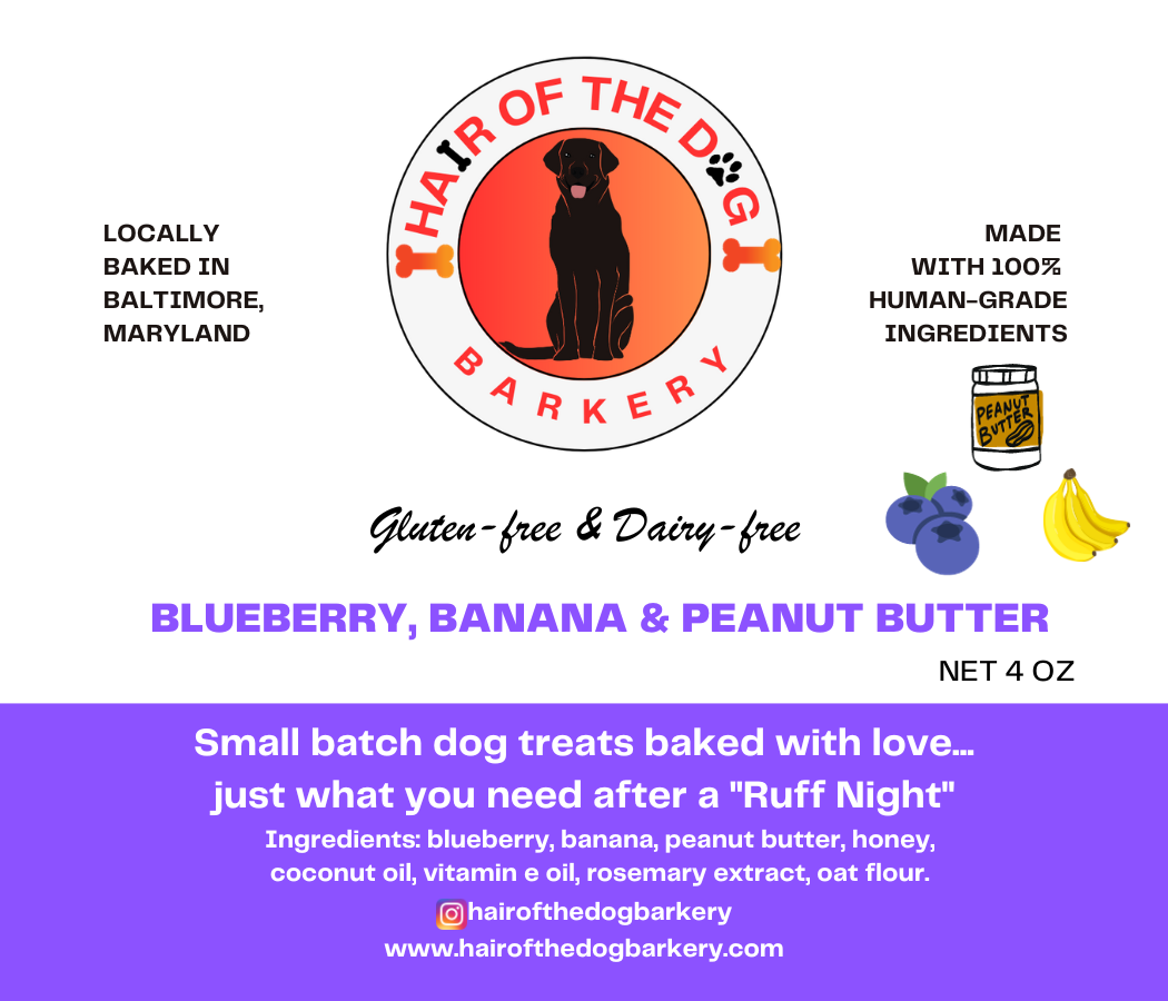 BLUEBERRY, BANANA & PEANUT BUTTER DOG TREATS